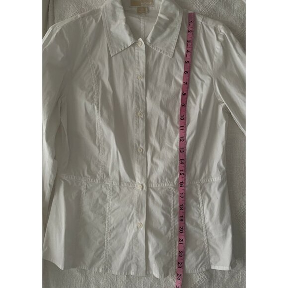 💜 Bundle Sale 3/$10 Michael Kors White Button down shirt, Size 8 - Picture 7 of 9
